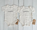Finn + Emma Wombmates Onesies - 3-6M