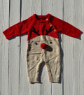 Reindeer Sweater Romper - 3-6M