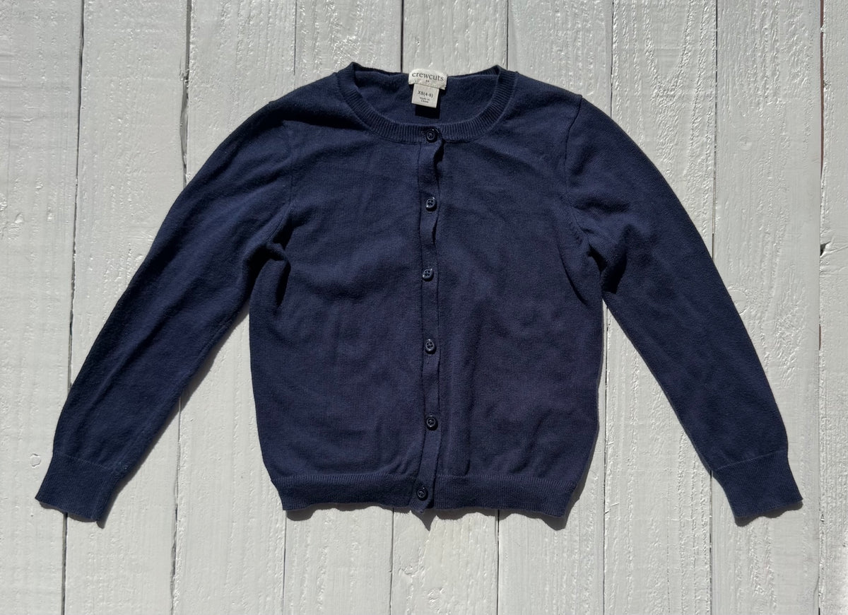 Navy Crewcuts cardigan, size 4-5