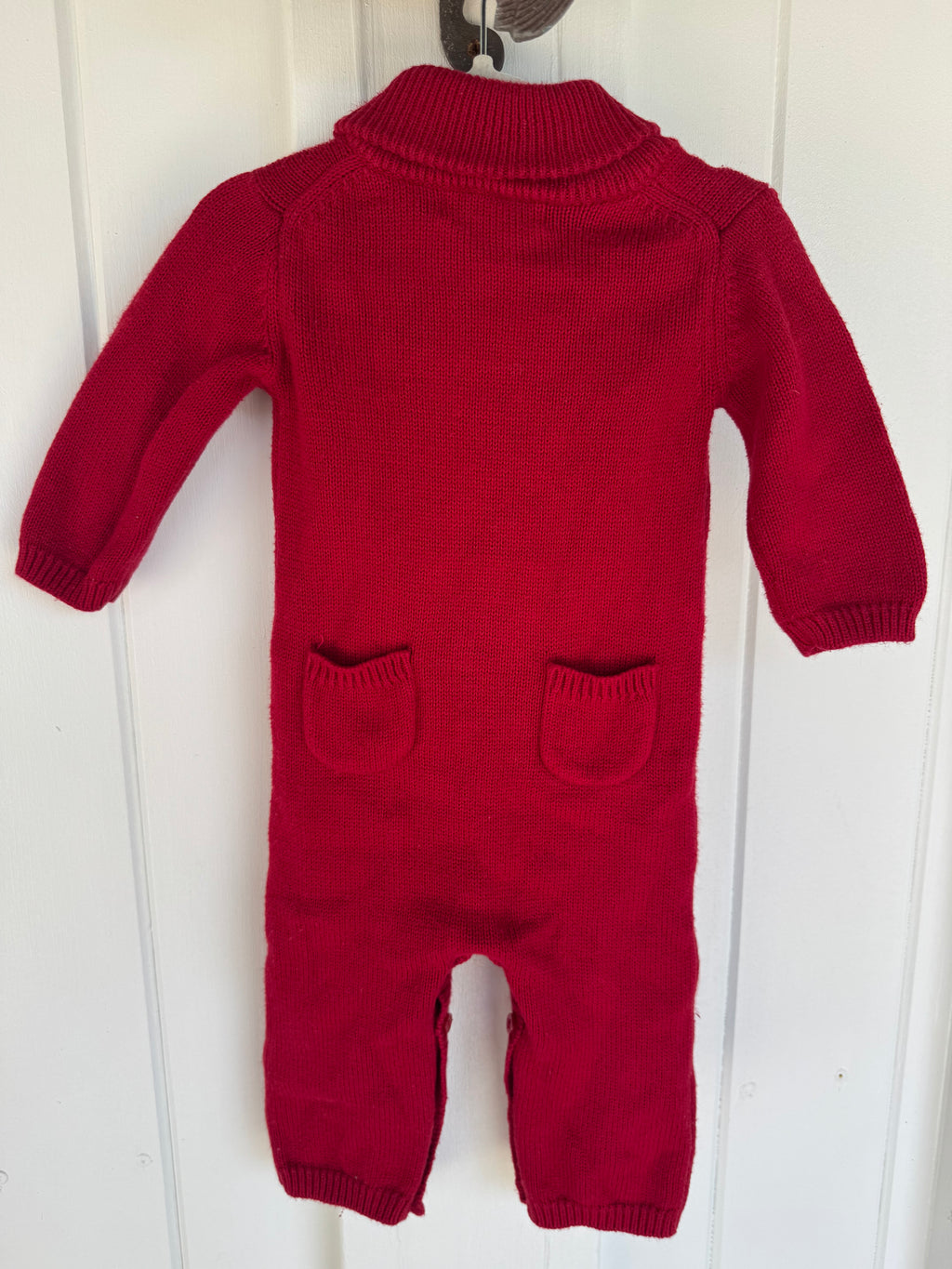 Janie & Jack Layette Red Sweater Romper - 3-6M