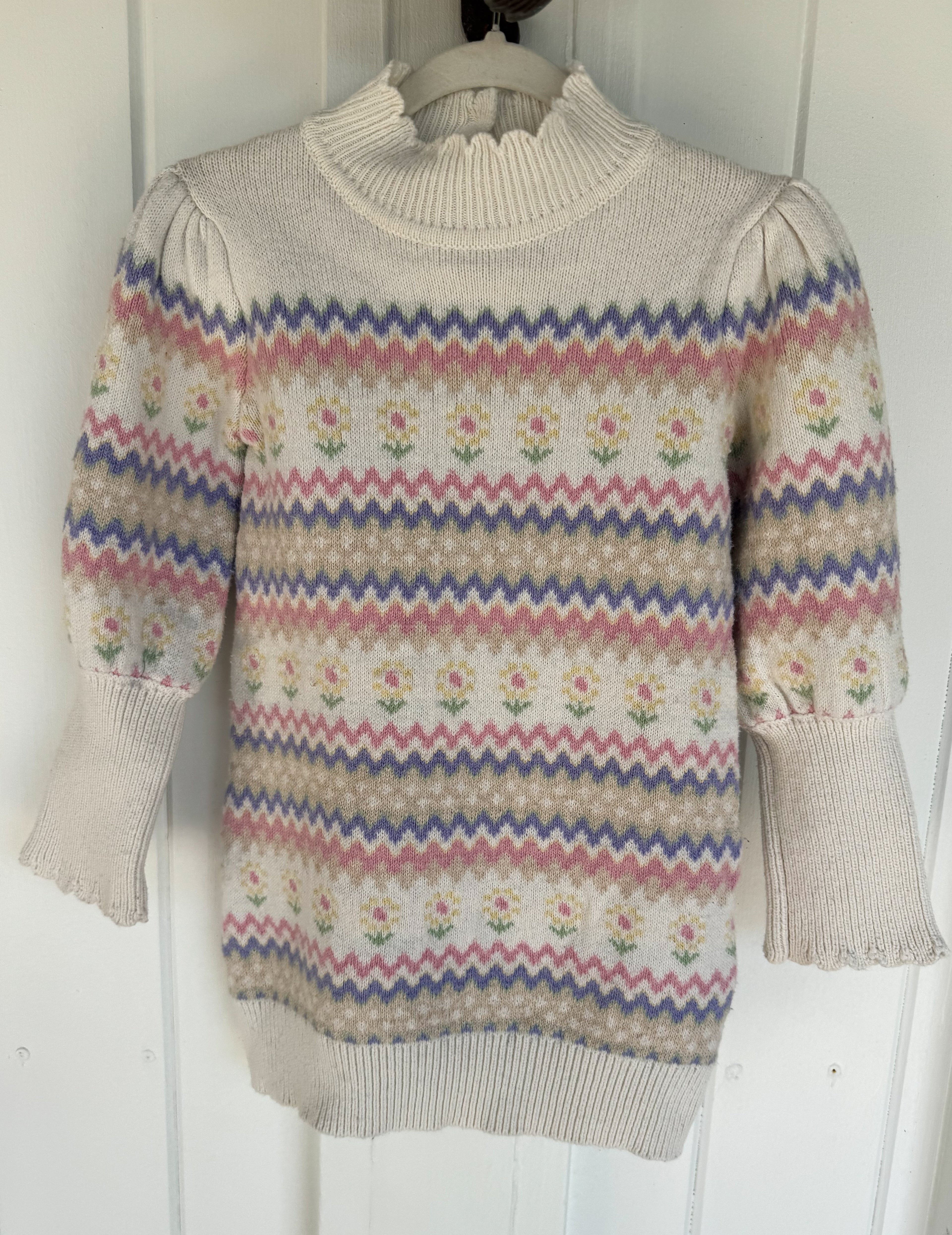 Janie and Jack Cream and Sugar Fair Isle Sweater Dress - 4T