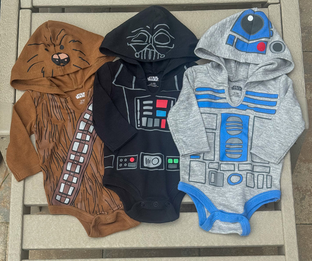 3 Star Wars Onesies - 0-3M