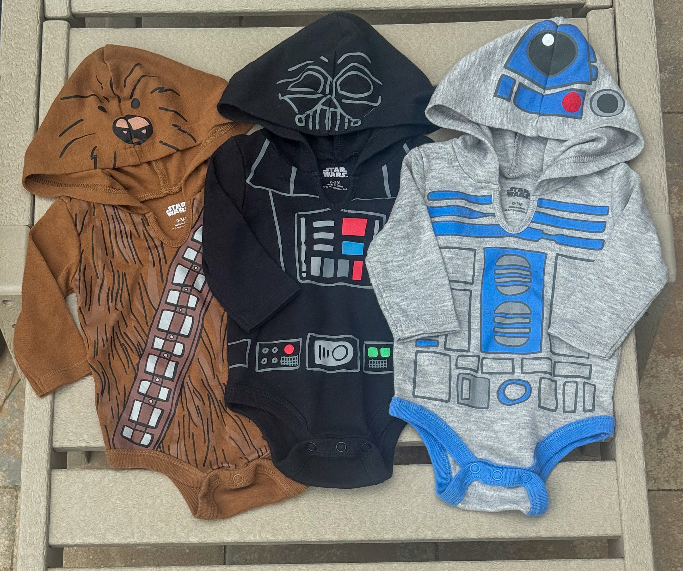 3 Star Wars Onesies - 0-3M