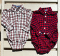 2 Button Down Onesies - 6M