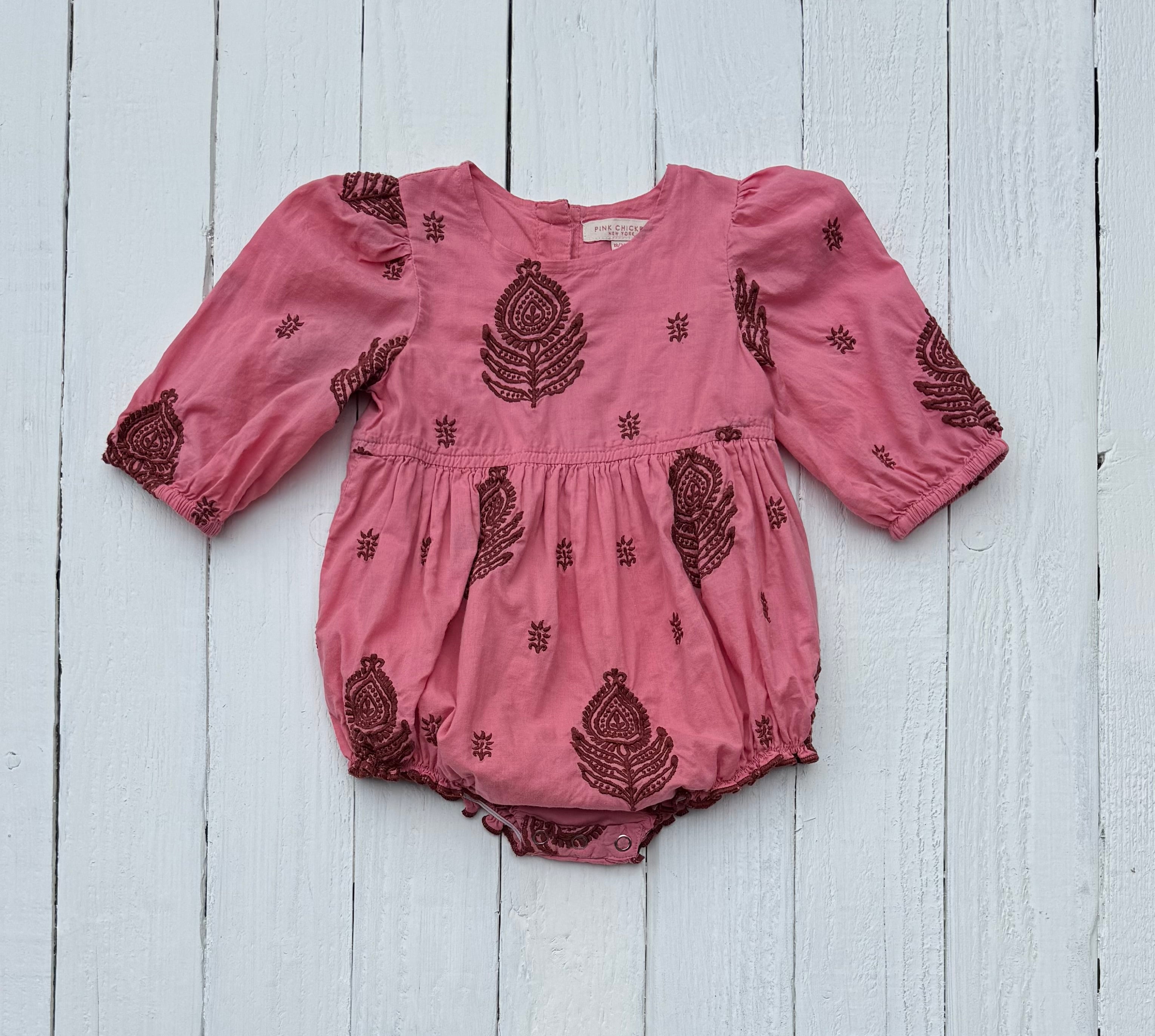 Pink Chicken Bubble Romper - 18-24M